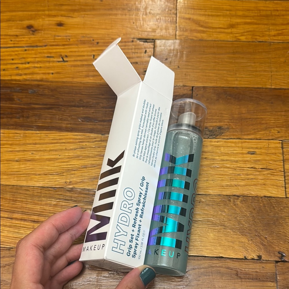 Milk Makeup Hydro Grip Setting Spray with Blue and Purple Accents